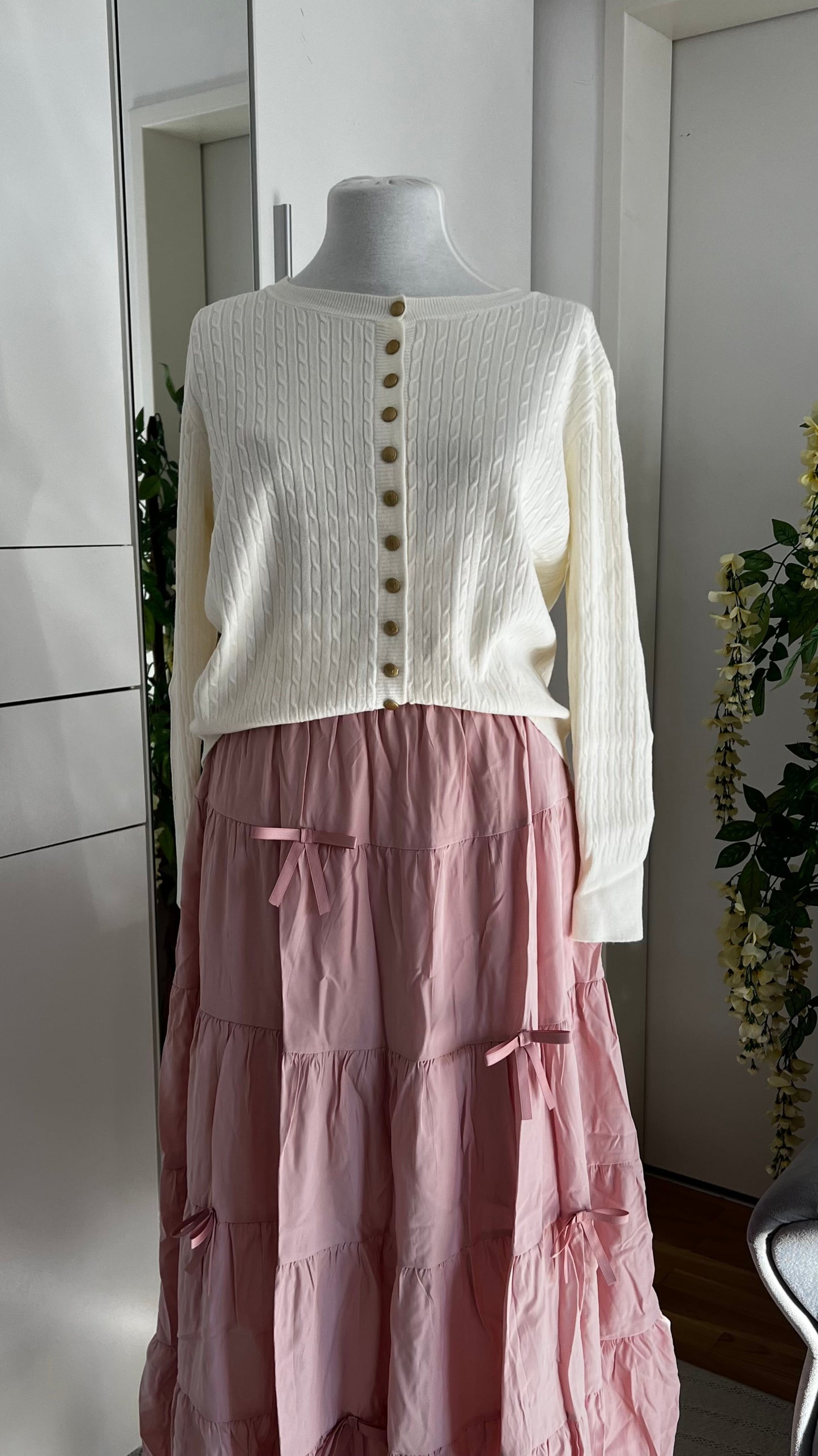 Tania - Soft Skirt and Cardigan Sets Made of Cotton