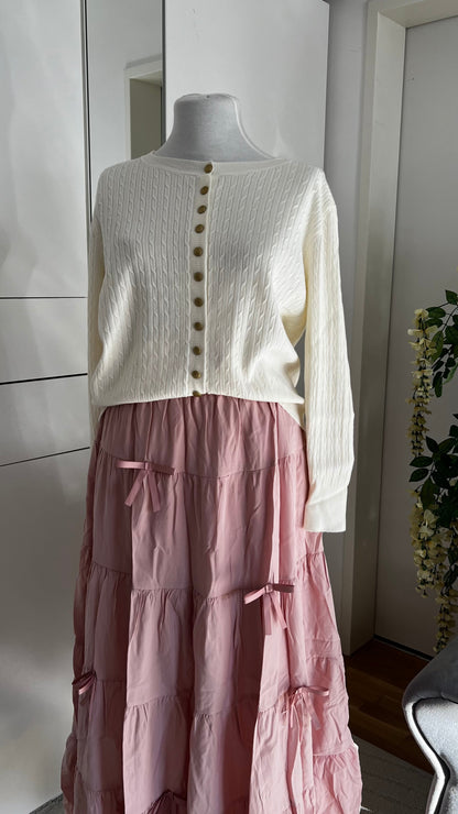 Tania - Soft Skirt and Cardigan Sets Made of Cotton