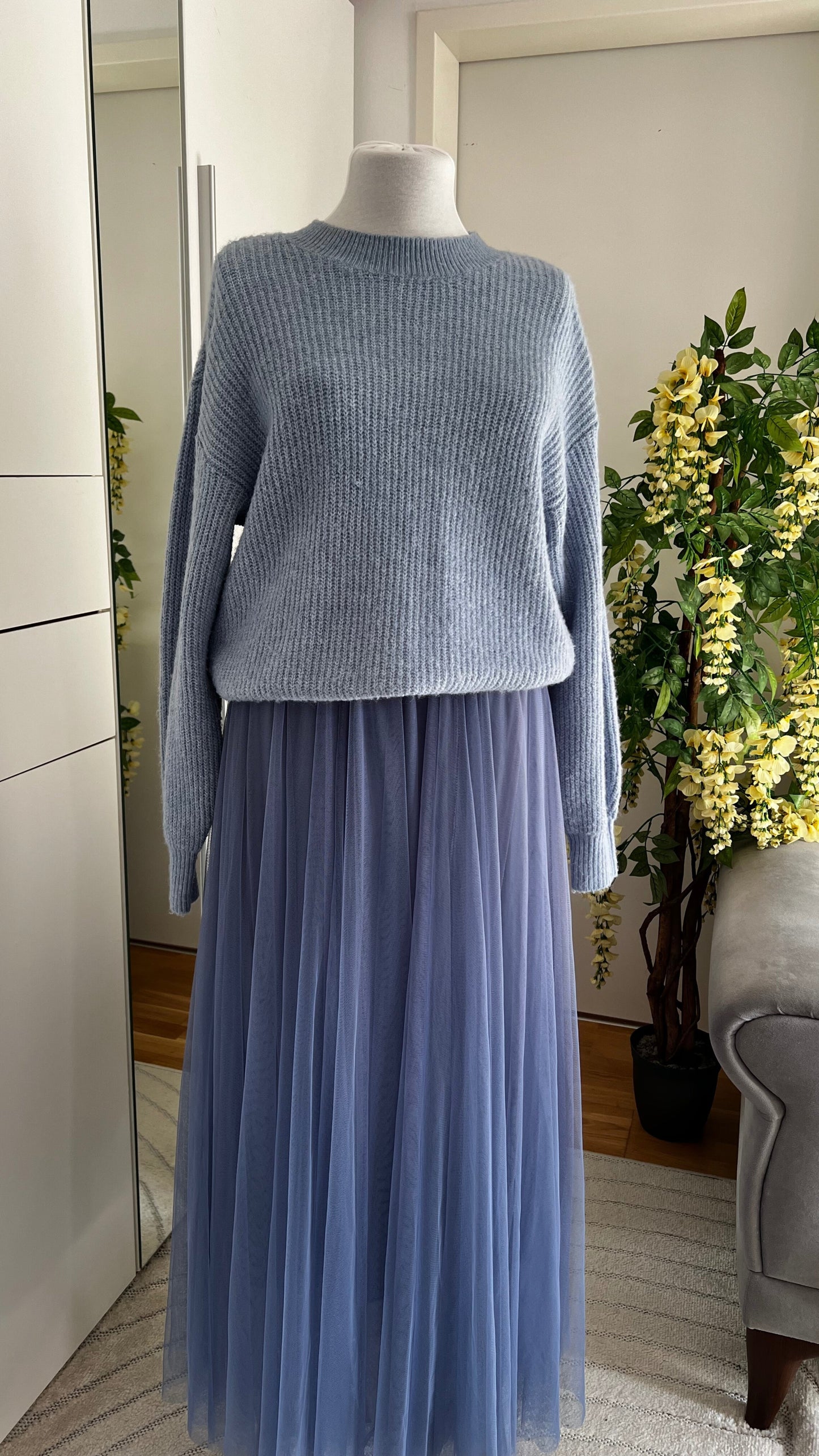 Marwa - Soft Skirt and Cardigan Set Made of Cotton