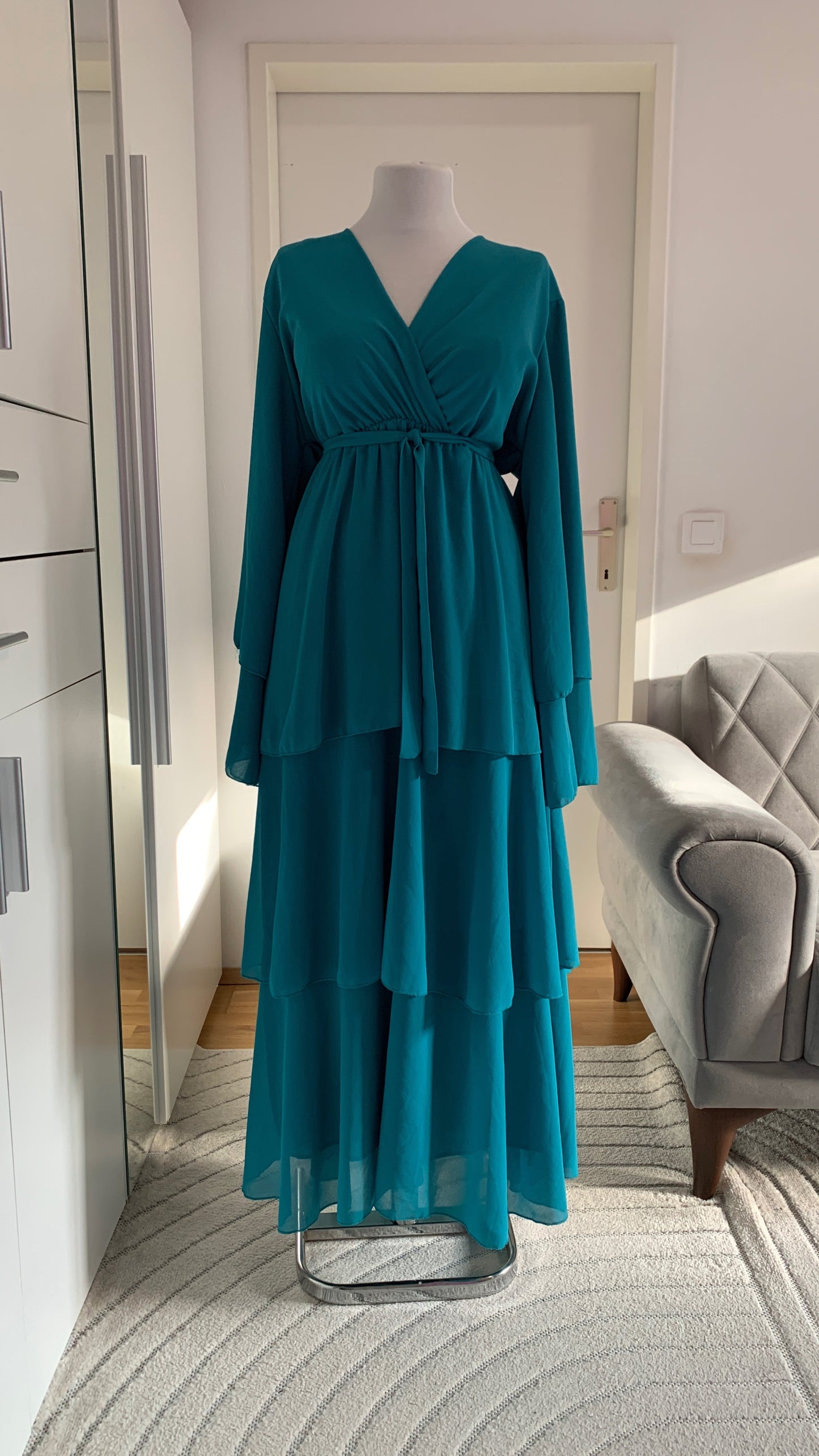 Selene Jade-  Turquoise Maxi Dress